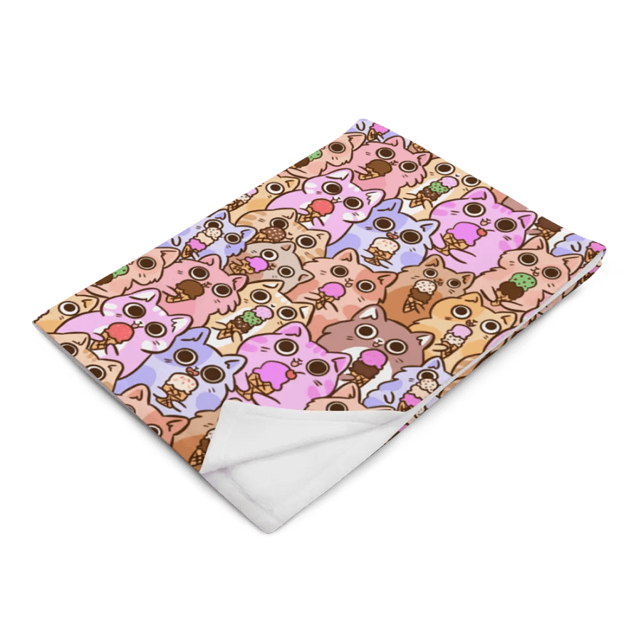 Whimsical Ice Cream Cat Party Throw Blanket product image (2)