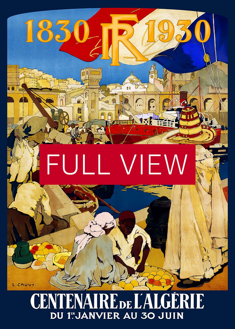 Algeria. Centenaire de l'Algérie 1930. French poster, 1930 — retro vintage travel poster, retro travel art, retro travel wall art product image (3)