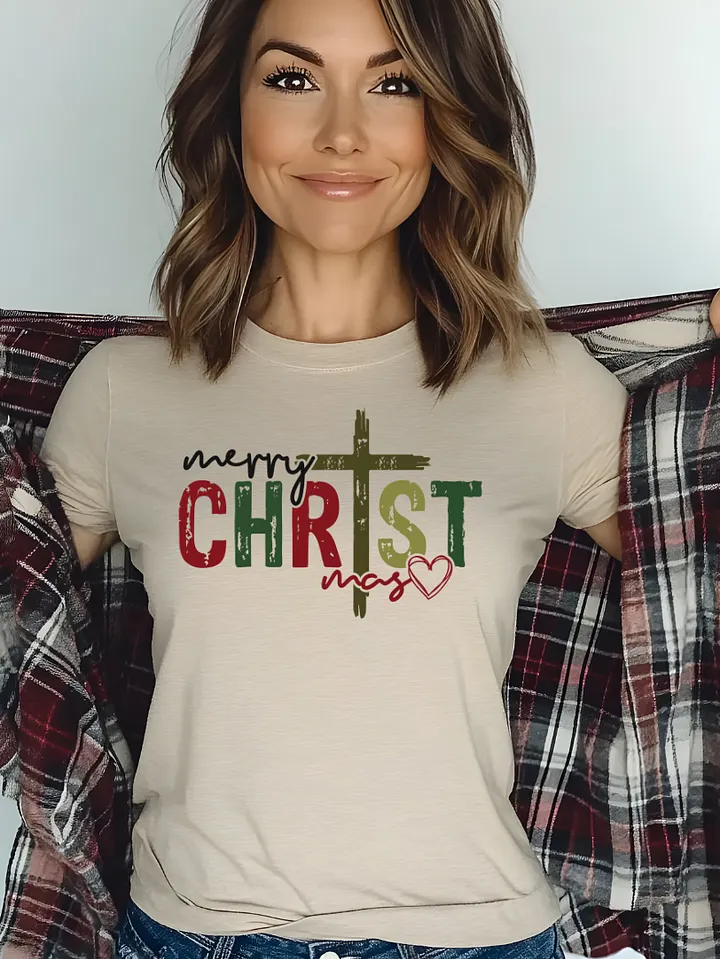 Merry Christmas Cross T-Shirt product image (1)
