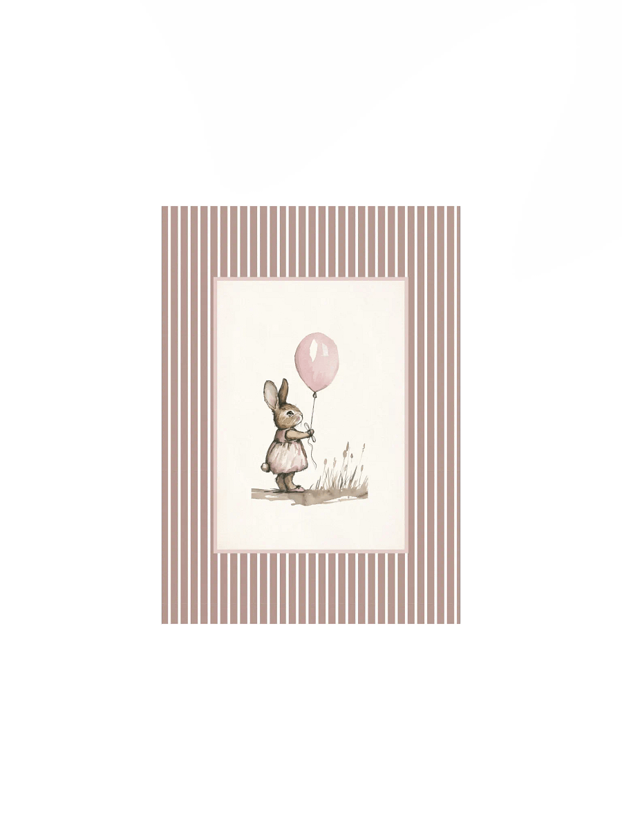 Vintage Pink Bunny Nursery Print product image (2)