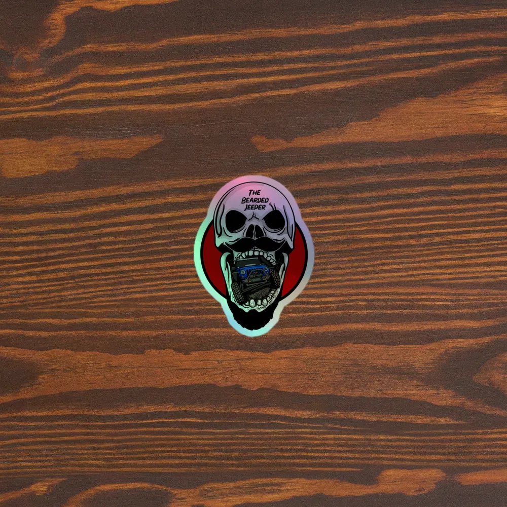 Bearded Jeeper Skull & Jeep Holographic Sticker product image (5)