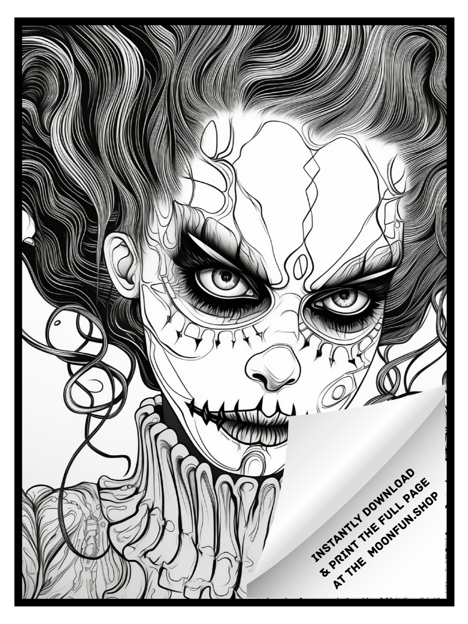 💀 50 Creepy Horror Halloween Coloring Pages for Teens & Adults product image (6)