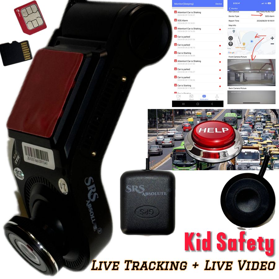 SRS ABSOLUTE 2K InfraRed 4G DashCam| 24x7 Remote Audio-Video Monitor| SOS | Voice Calling | GPS Tracking| Motion Sensor| G-Sensor| MicroSD Support| No-Display 2-in1 | Personal-Kid-Fleet-Industrial use product image (5)