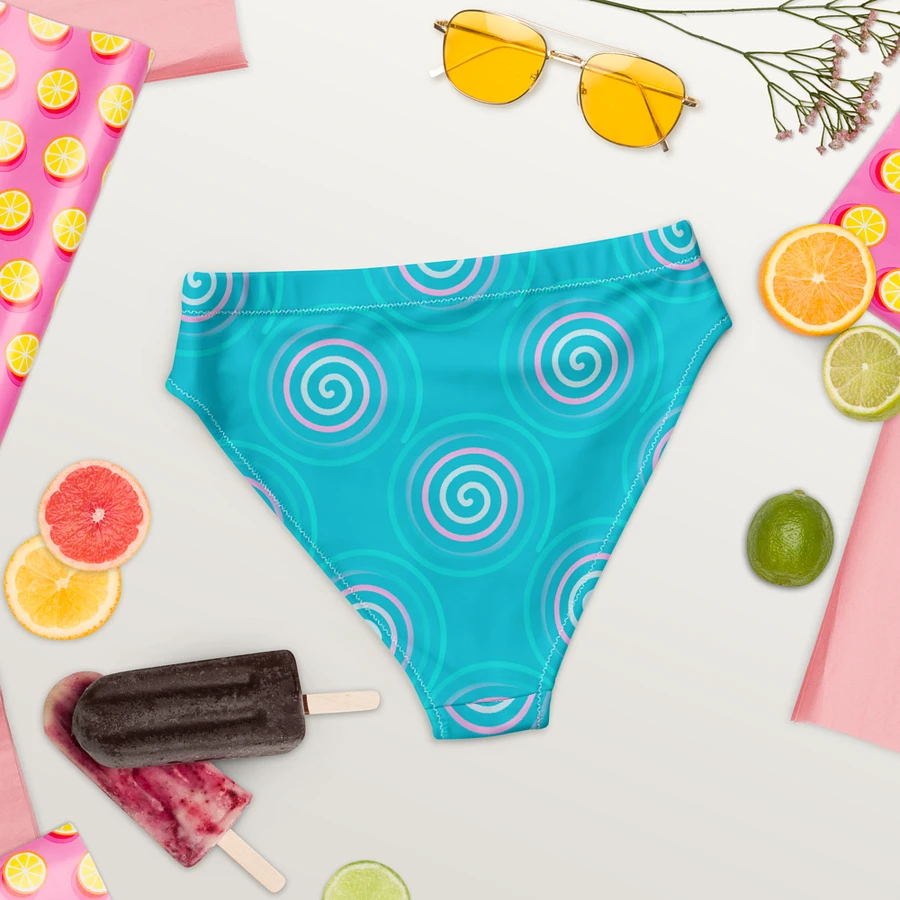 Beautiful Minimalist Ocean Swirl Pattern High Waisted Bikini Bottom product image (6)