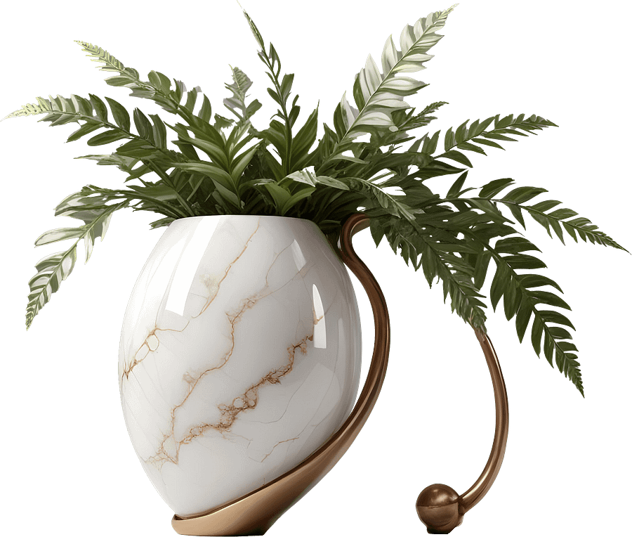Organic Glamour – Elegant Copper and Quartz Planter PNG product image (1)