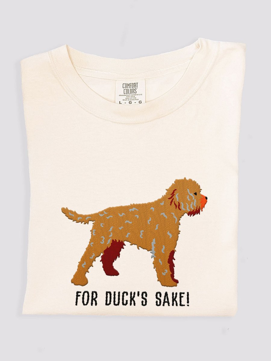 For Duck's Sake! T-Shirt(Embroidered) of a Lagotto Romagnolo(Tan) product image (1)