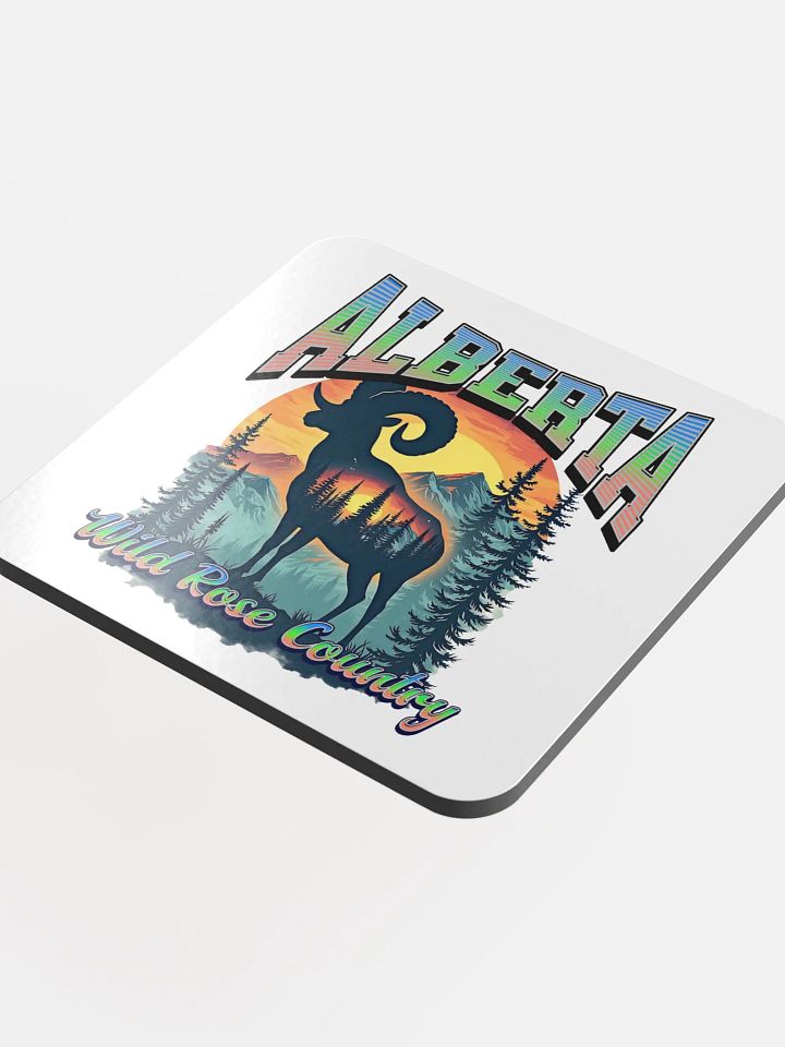 Alberta Wild Rose Country Rocky Mountain Bighorn Sheep Coaster Set product image (1)
