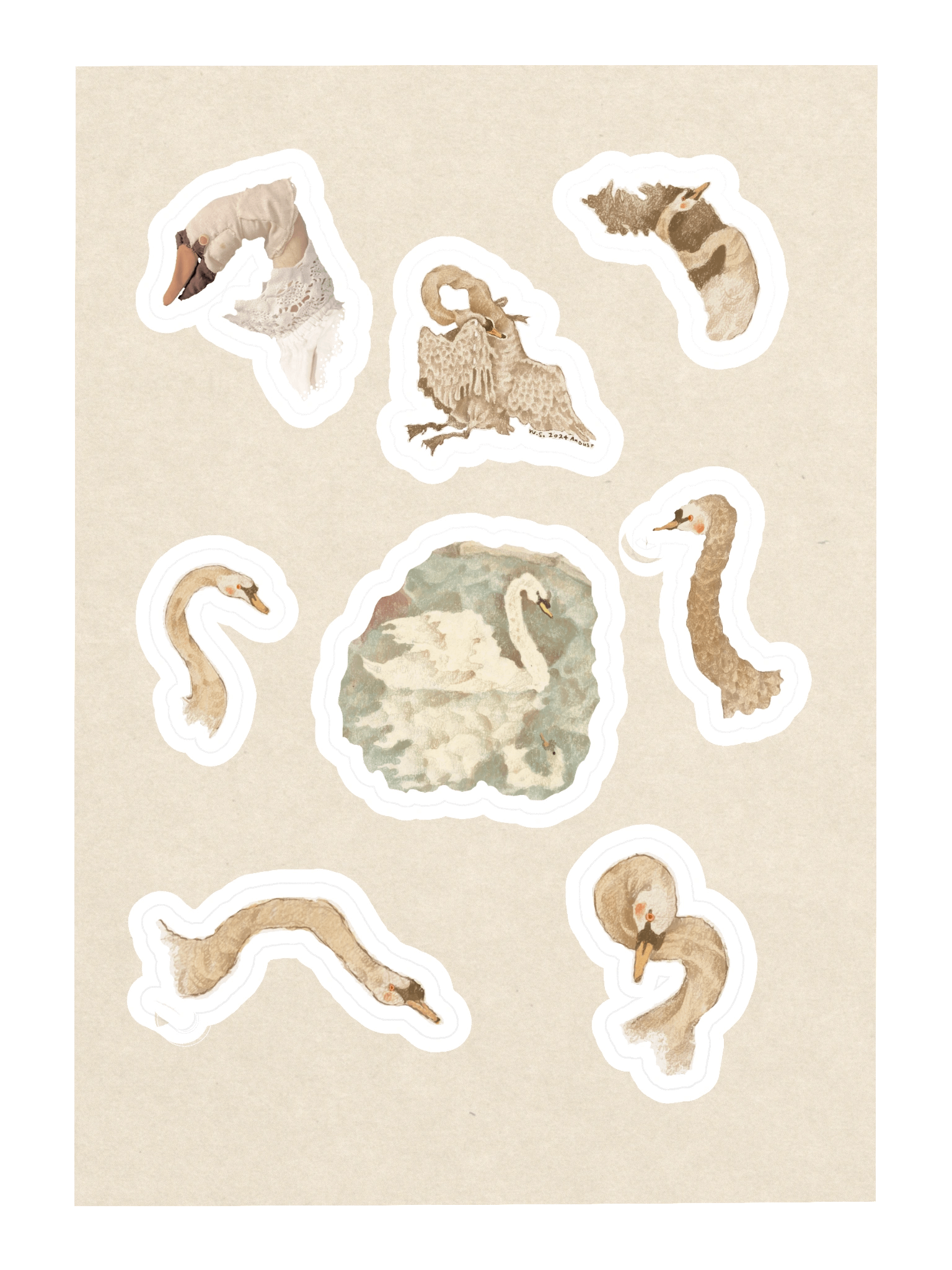 Schwäne 2024 stickersheet product image (3)