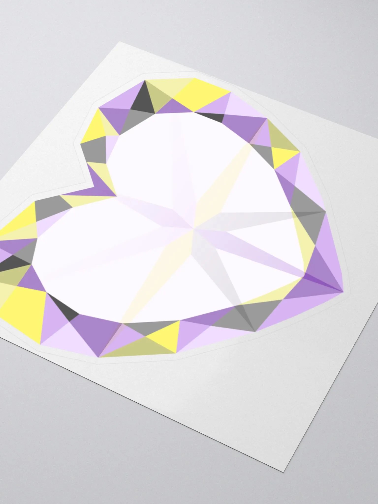Crystal Pride Heart (Non-Binary Pride) Cut Sticker product image (3)