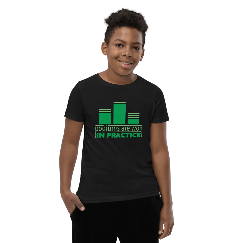 Podiums Are Won In Practice Kids Tee: Green product image (4)