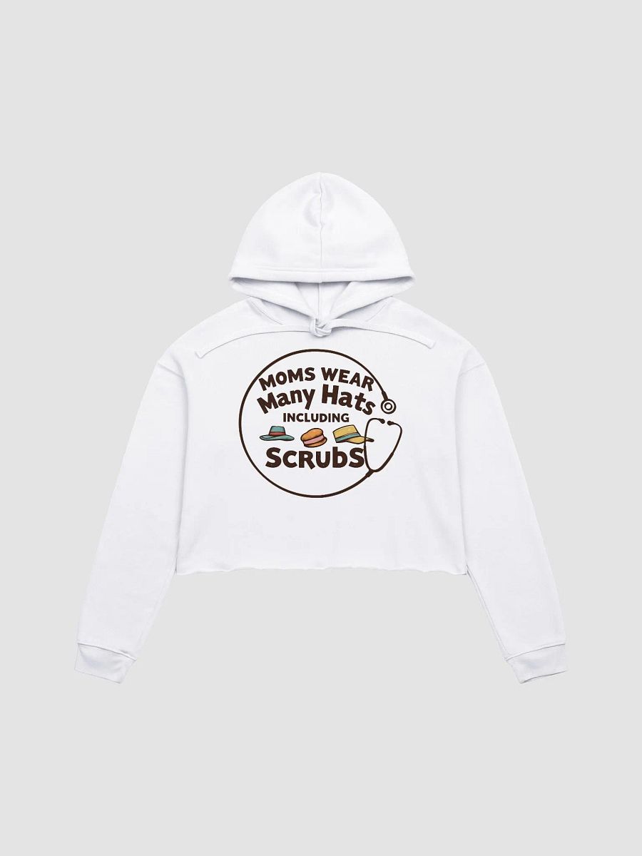 stethoscope circle, Moms Wear Many Hats Crop Hoodie product image (3)