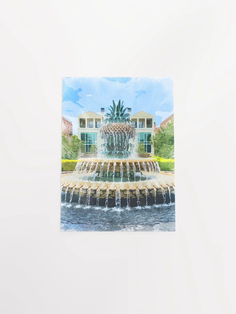 Charleston Pineapple Fountain Watercolor Poster product image (13)