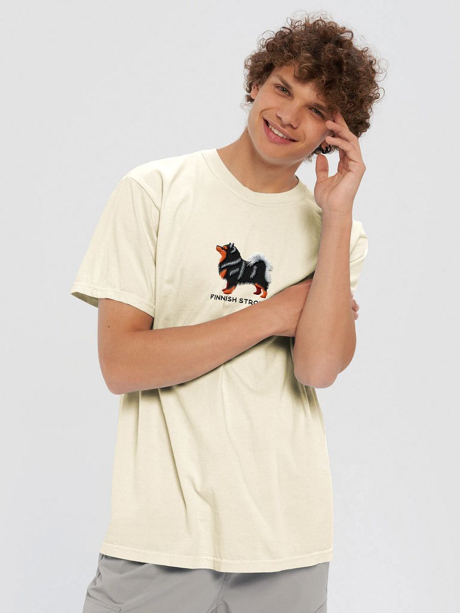 Finnish Strong T-Shirt(Embroidered) of a Finnish Lapphund(Black & Tan) product image (5)
