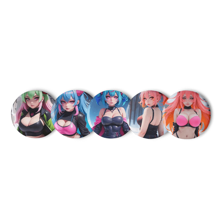 Horned Anime Character Pin Button Set product image (1)