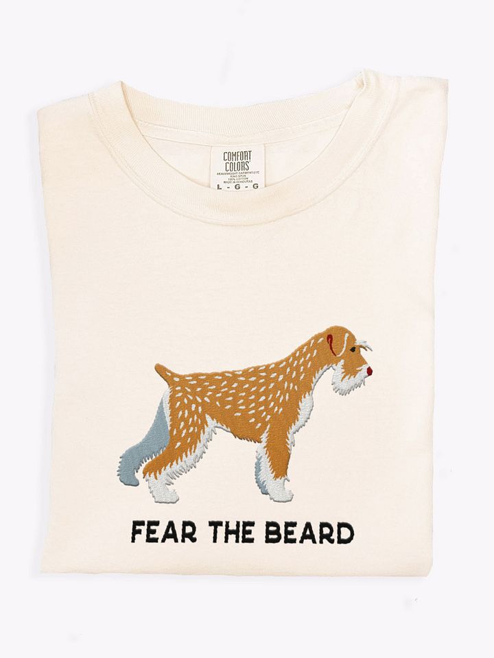 Fear the Beard T-Shirt(Embroidered) of a Standard Schnauzer(Wheaten) product image (1)