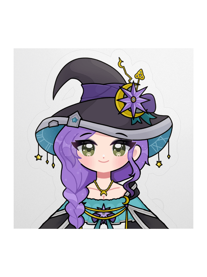"Small Smiles" Chibi Moon Witch Starfire Big Sticker (Hair Braided) product image (1)