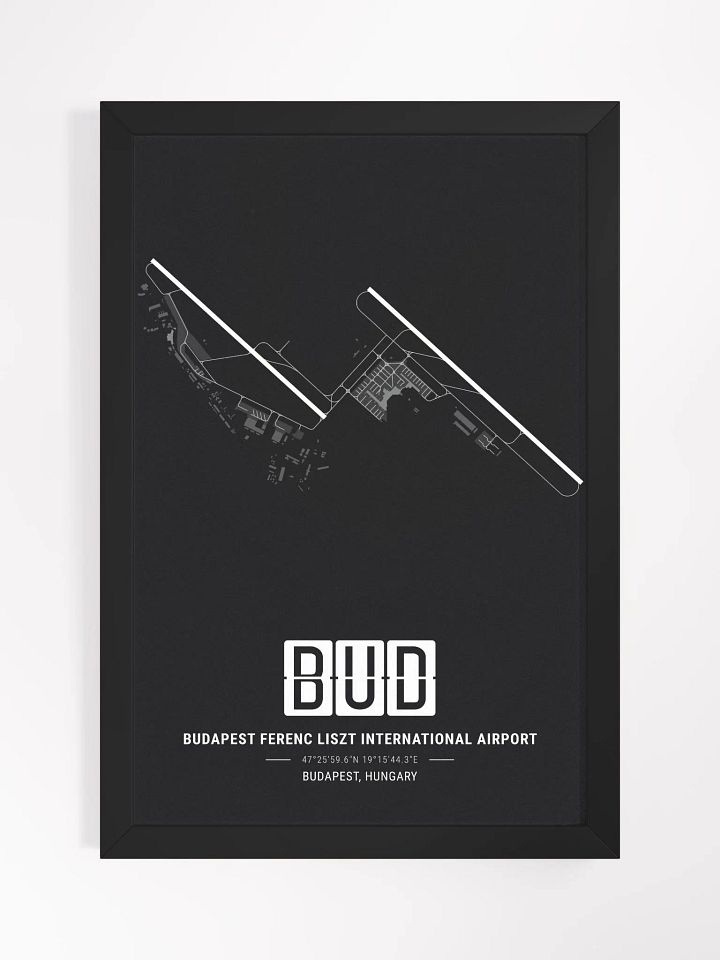 Framed Airport BUD Premium Map On Matt Paper product image (1)