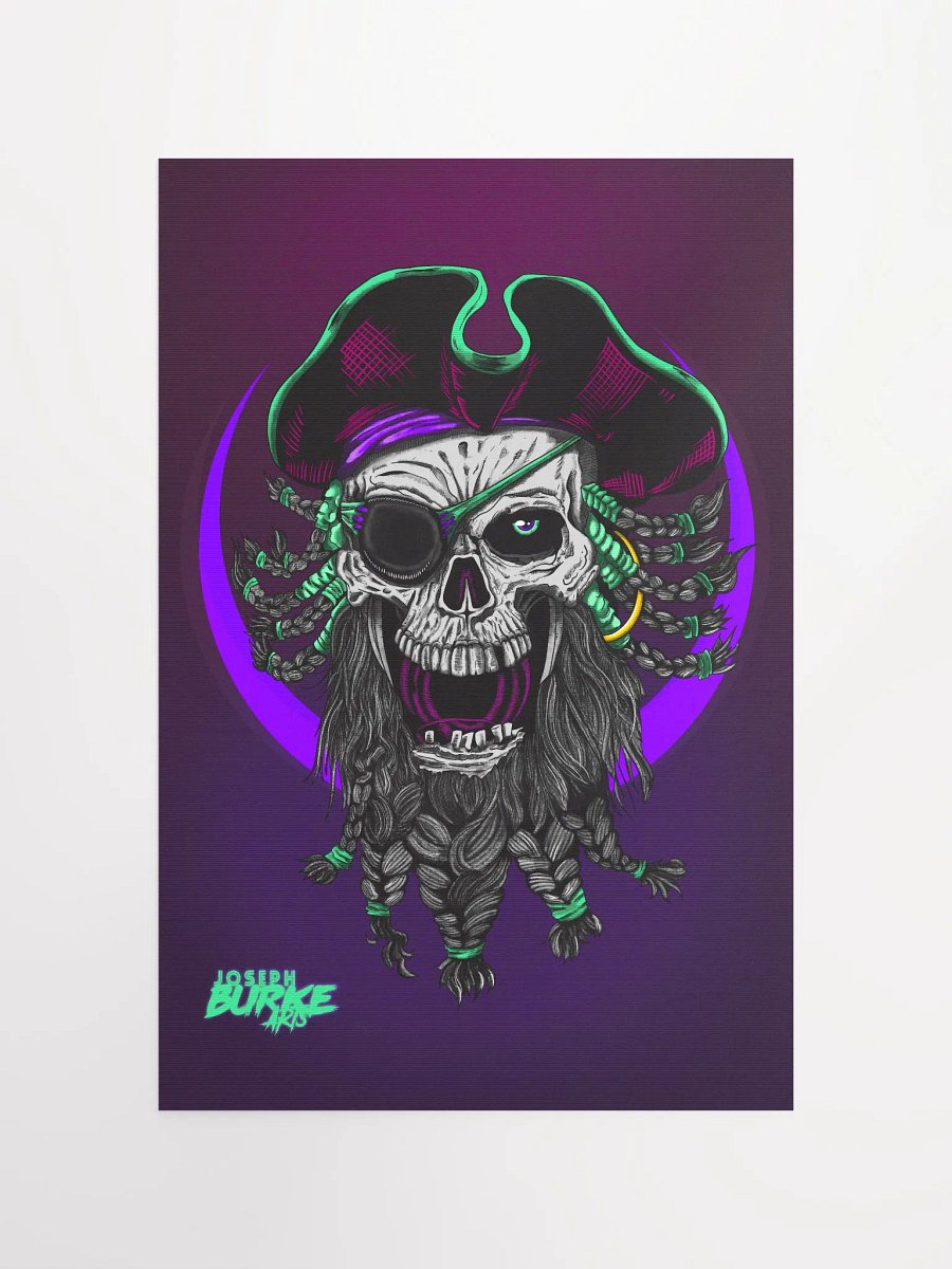 Synth-Pirate Skull 12x18 Fine Art Print product image (4)