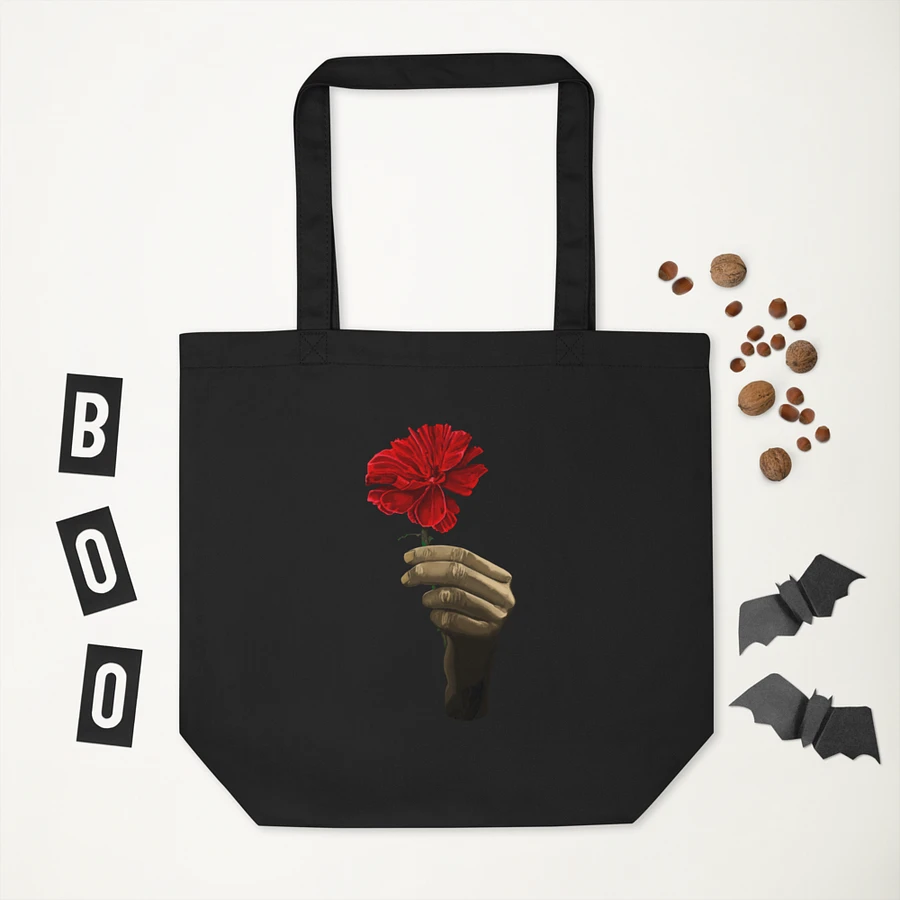 Wait For Me Red Carnation Black Tote product image (3)