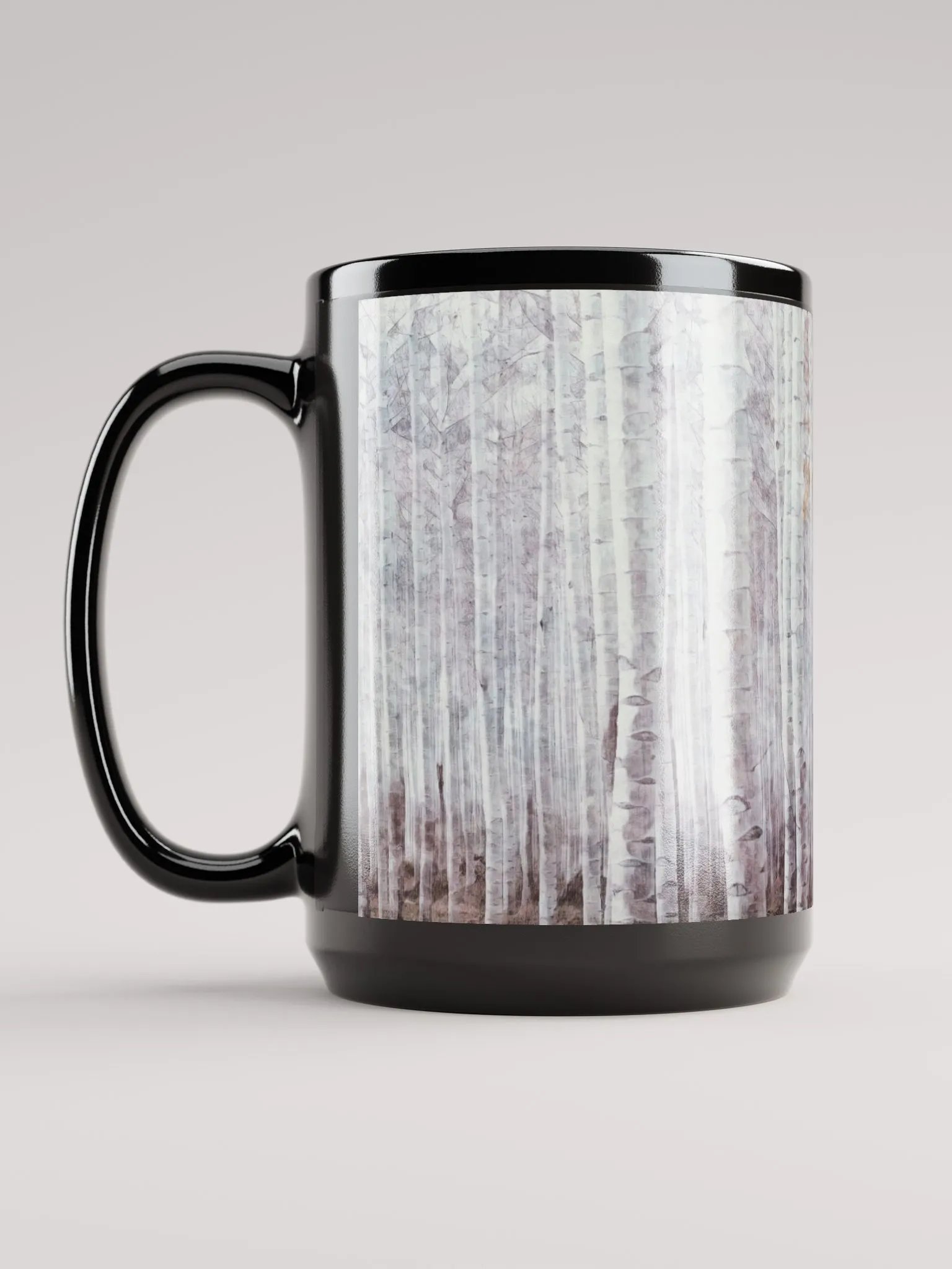 Abstract Graphic | Black Coffee Mug | Whispers Treescape product image (1)