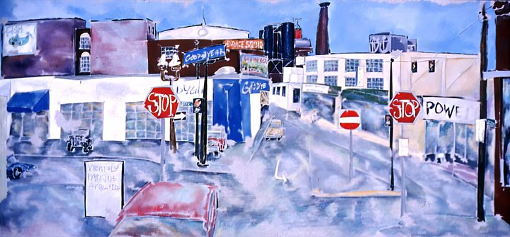 10th Oak & Burnside (1986) on canvas (30" x 60") product image (1)