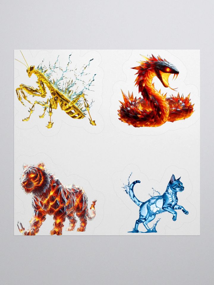 Electric Praying Mantis, Crystallized Fire Snake #1, Water Cat, and Crystallized Fire Tiger product image (1)