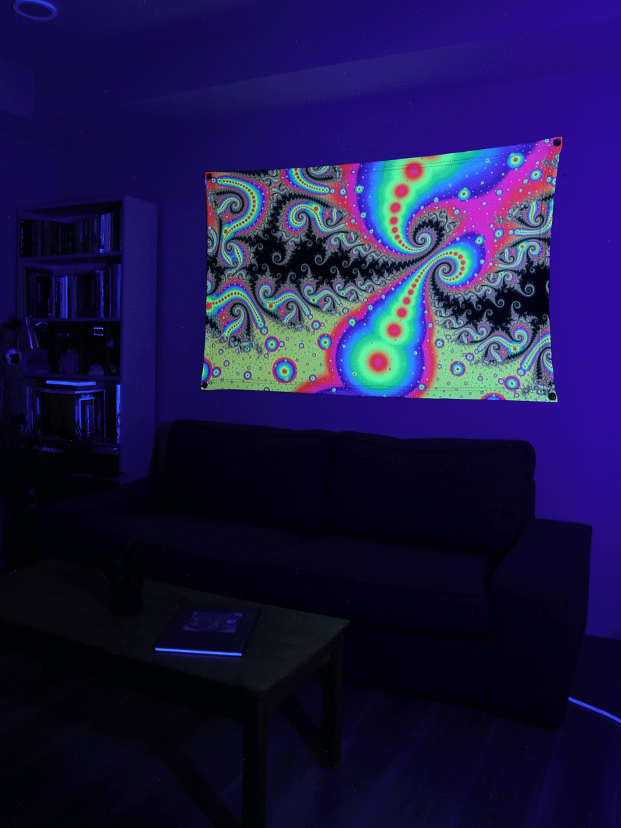 UV fractal tapestry - Pink Lemonade Sunrise product image (6)
