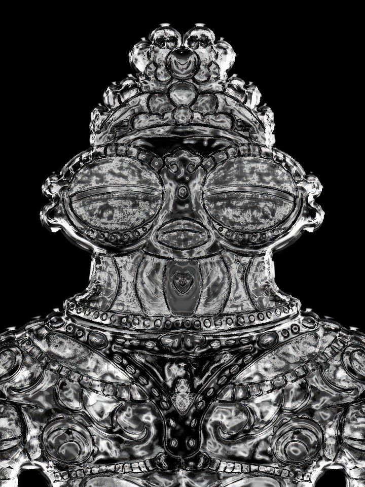 Sculptural Metallic Print T-Shirt product image (2)