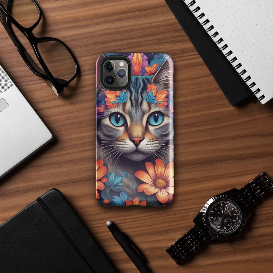 Floral Feline Fantasy: Blossoming Cat iPhone Case product image (7)