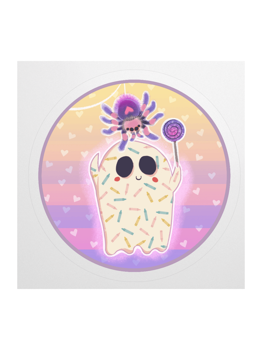 Pastel Little Ghost & the Pet Spider - Vinyl Sticker product image (2)