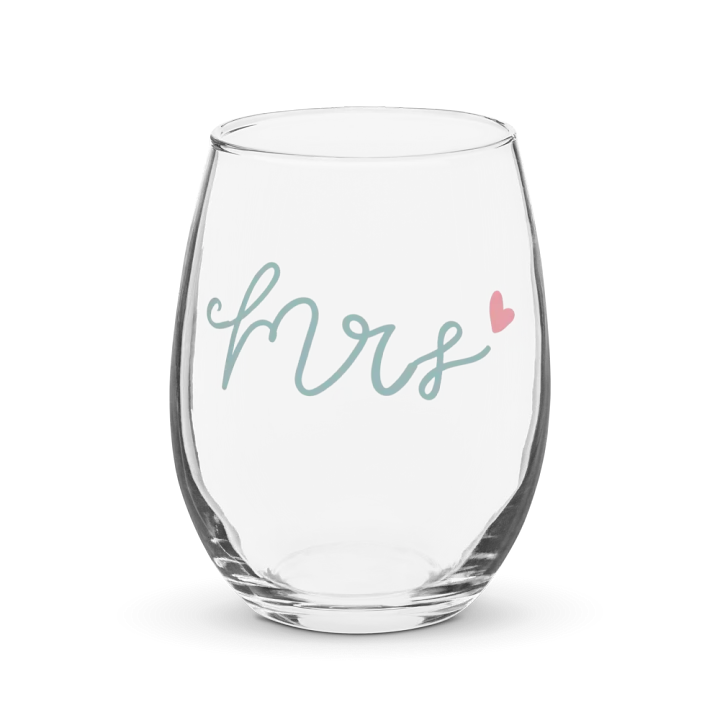 Mrs. Heart Stemless Wine Glass product image (1)