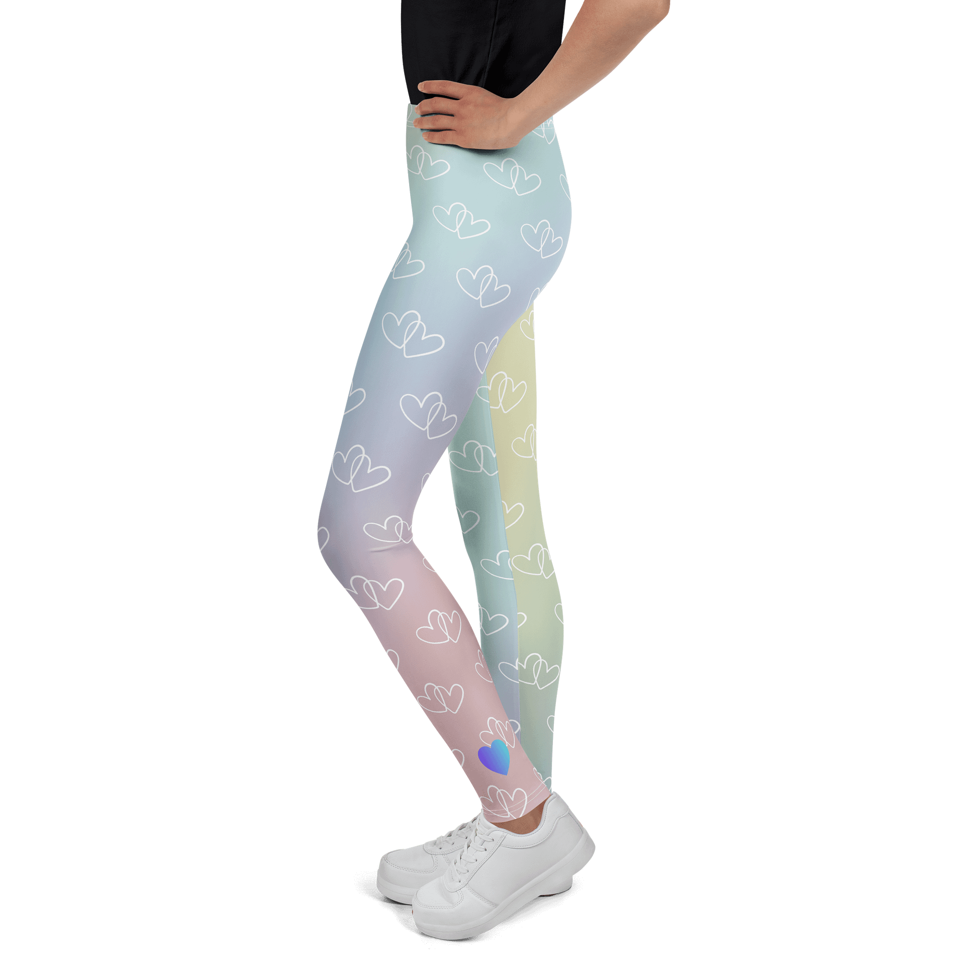 Rainbow Heart Youth Leggings product image (4)
