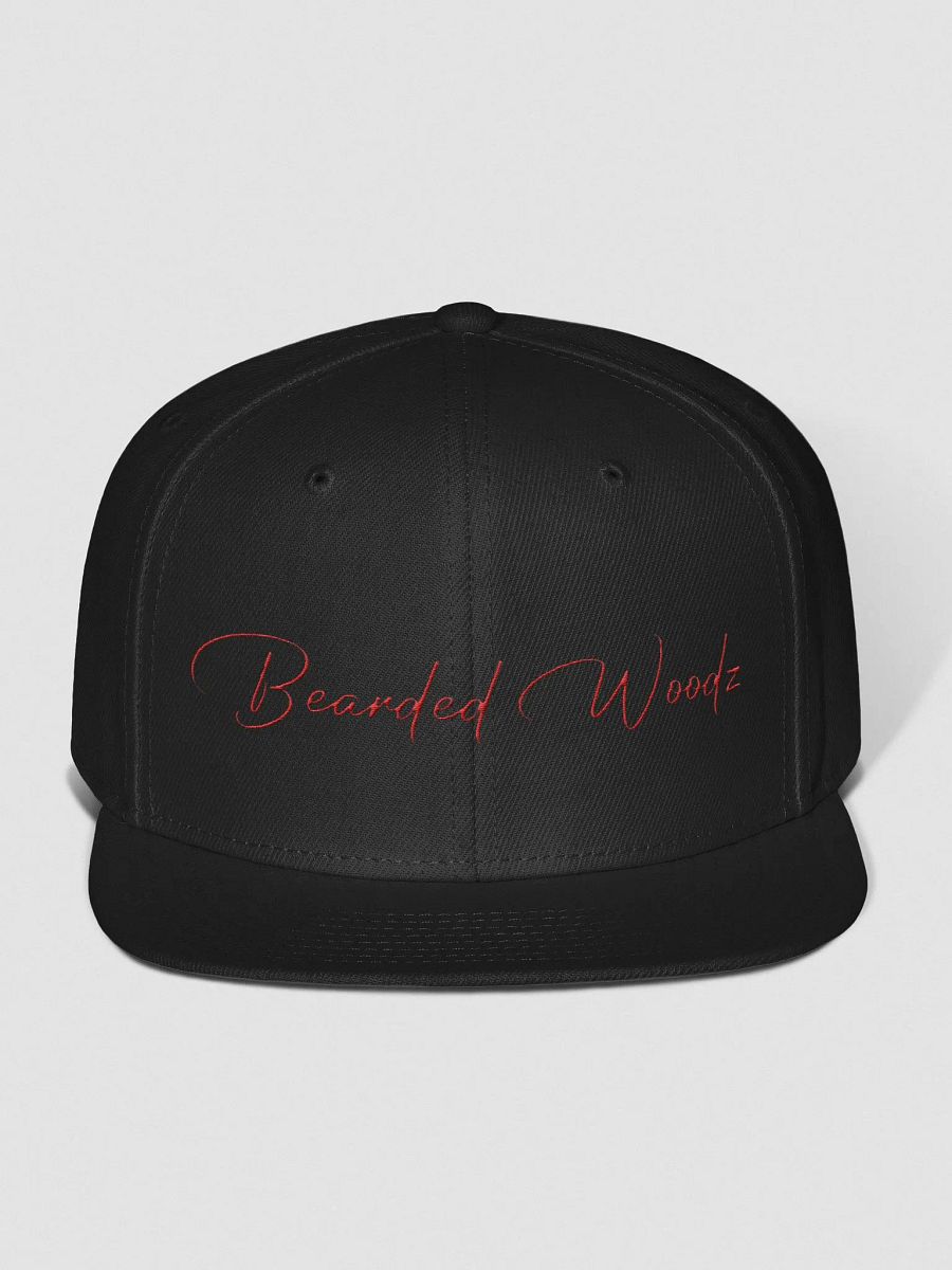 Bearded Woodz Signature Snapback Cap (Red Embroidery) product image (1)