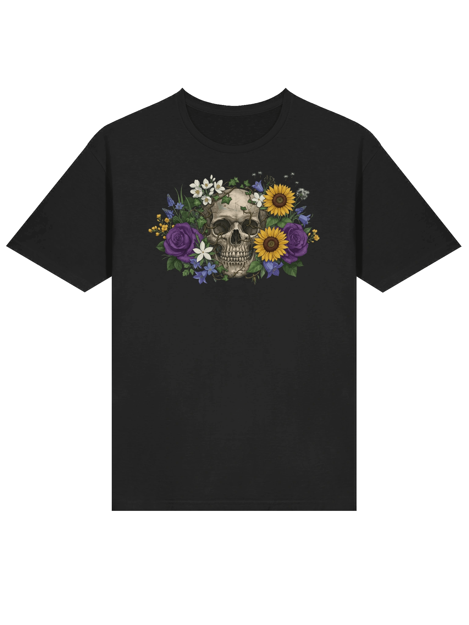 Memento Mori Floral Skull T-Shirt product image (4)
