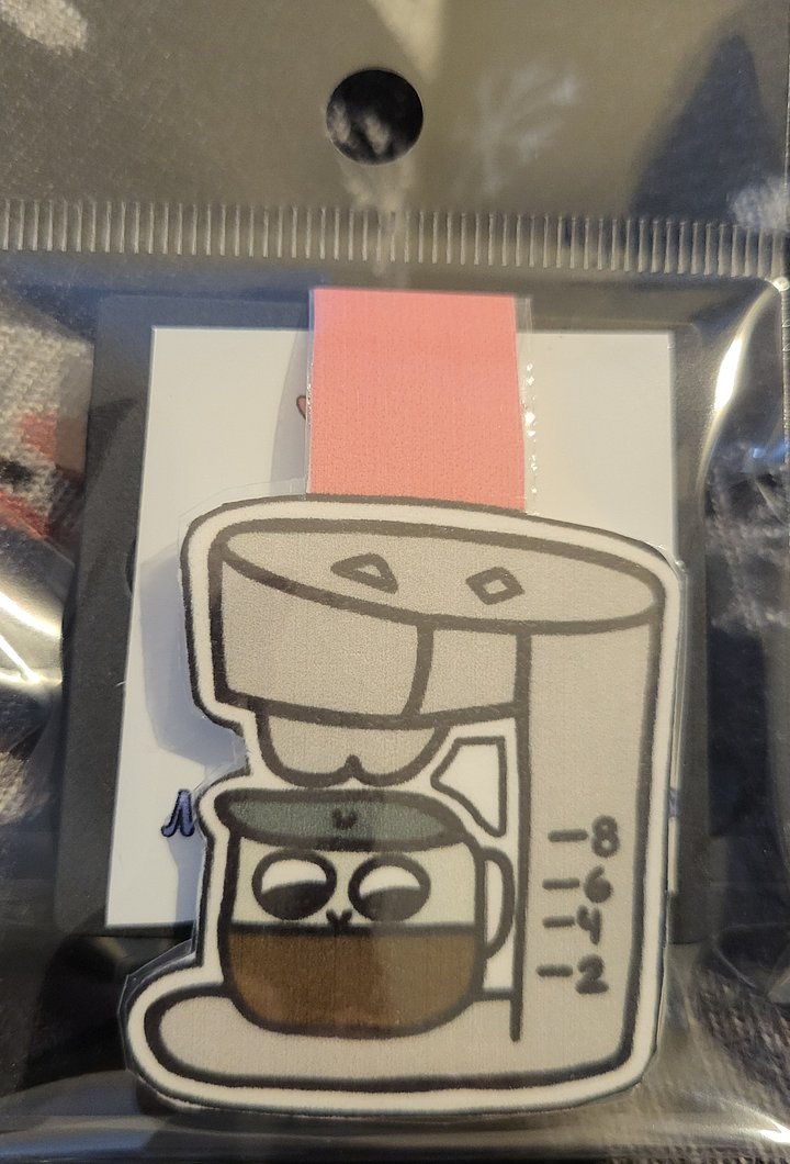 Cute Cartoon Coffee Maker Character Magnetic Laminated Bookmark for Foodies product image (1)