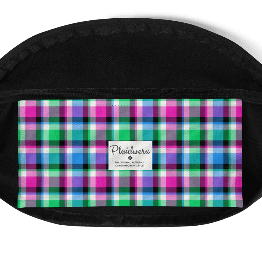 Magenta, Bright Green, and Blue Plaid Fanny Pack product image (6)