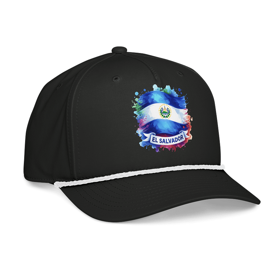El Salvador Flag Splatter Five-Panel Cap product image (4)