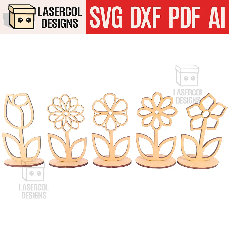 Flowers Bundle (Set 1-2-3-4) - Laser Cut Files product image (6)