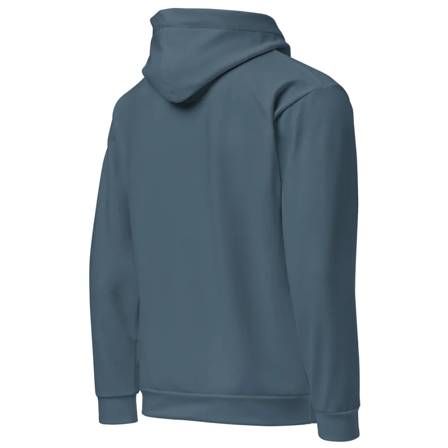 Plain Dark Greyish Blue Soft Summer Unisex Recycled Polyester Heavyweight Premium Hoodie by Treasure Pie product image (4)
