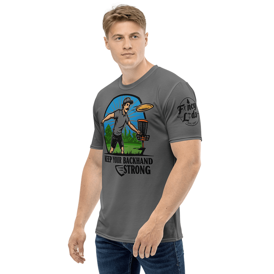 Fancy Lads Men's Grey T-Shirt "Keep Your Backhand Strong" product image (3)