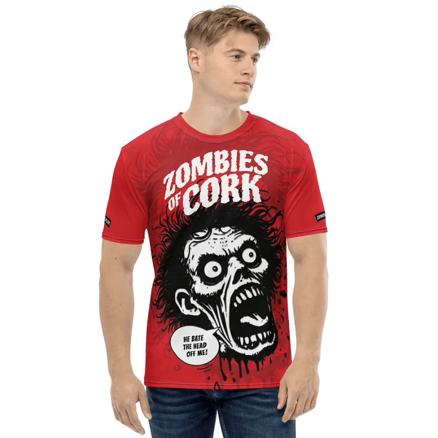 Zombie Floating Head Allover Print T-Shirt (Blood Red Version) product image (1)