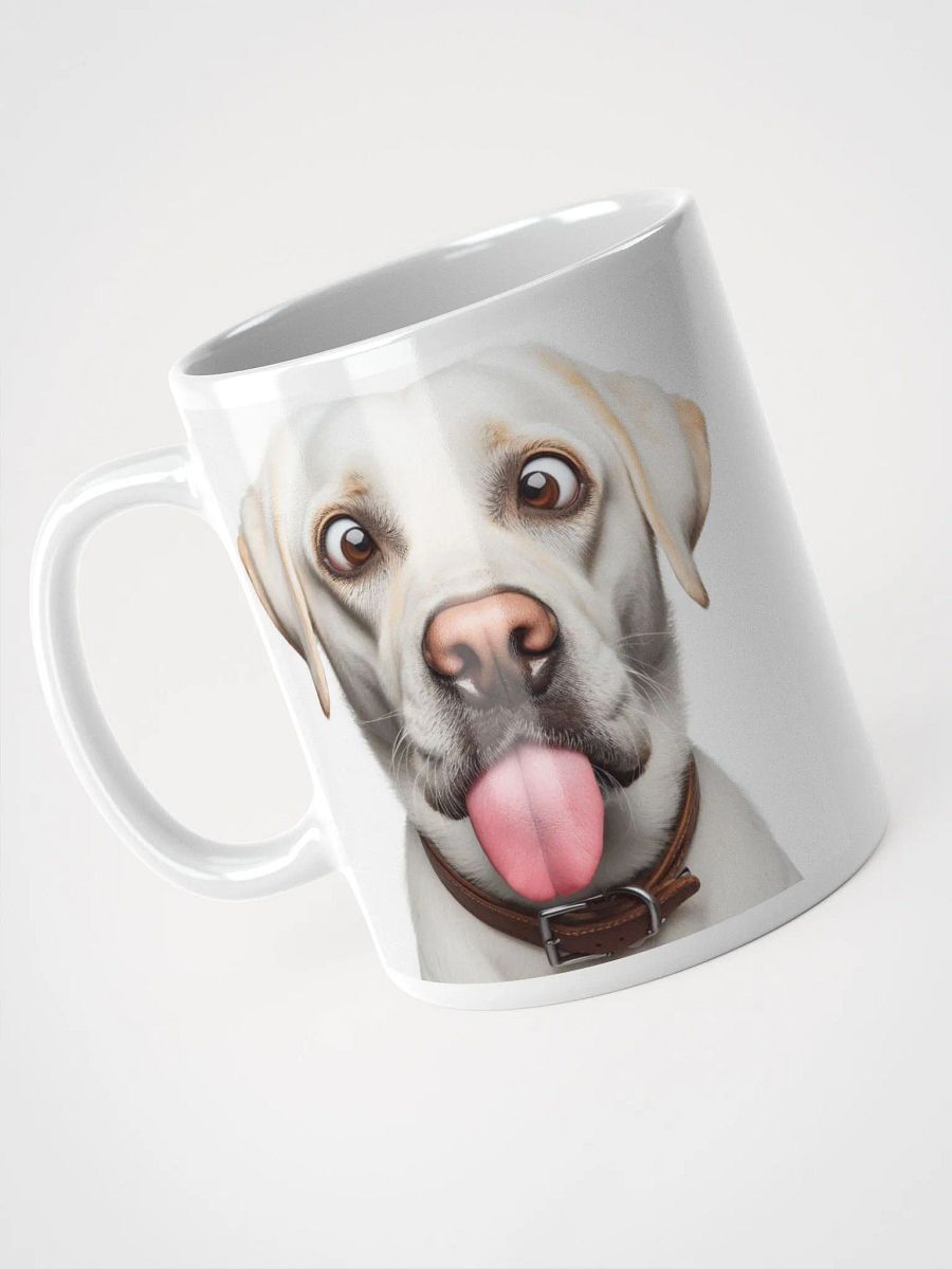 Rude White Labrador #Humorous Glossy Mug - White product image (3)