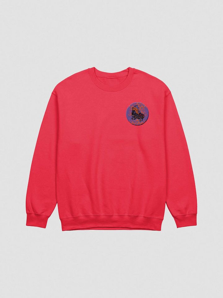 Evie skates Red Jumper with purple/orange logo product image (1)