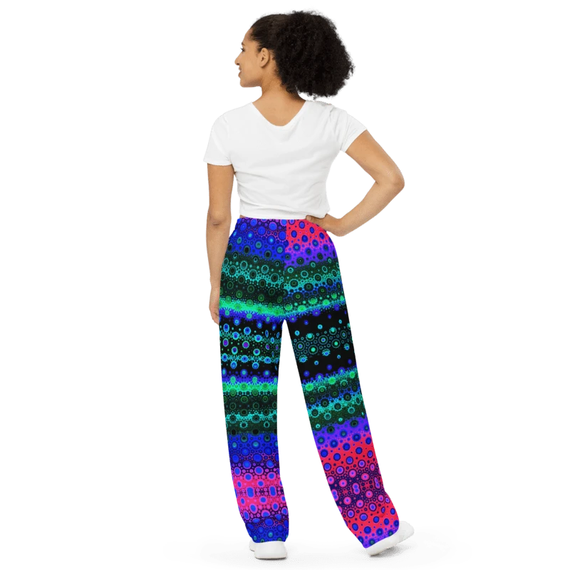 Abstract Multicoloured Pattern Unisex Wide Leg Trousers product image (12)