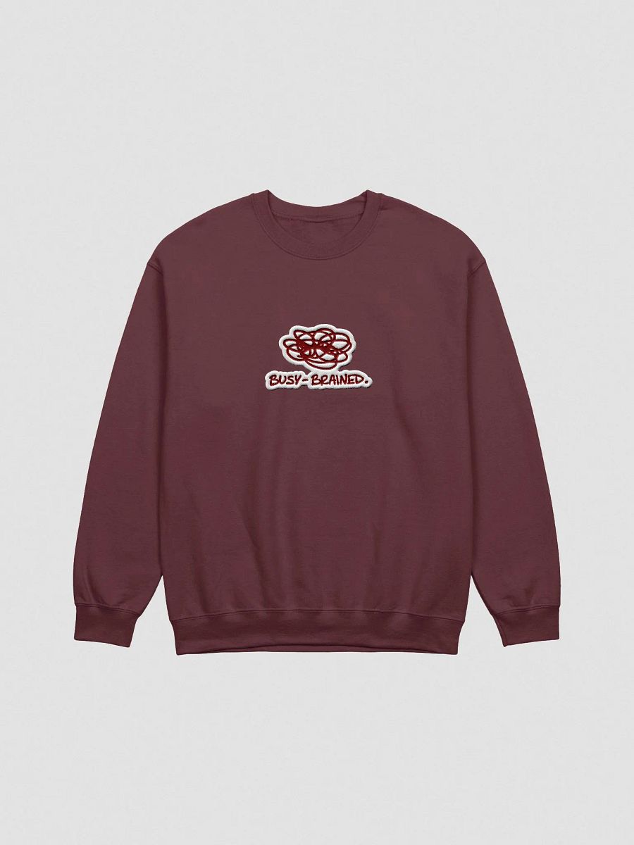 BUSY-BRAINED. (lg. maroon bubble design) embroidered crewneck product image (2)