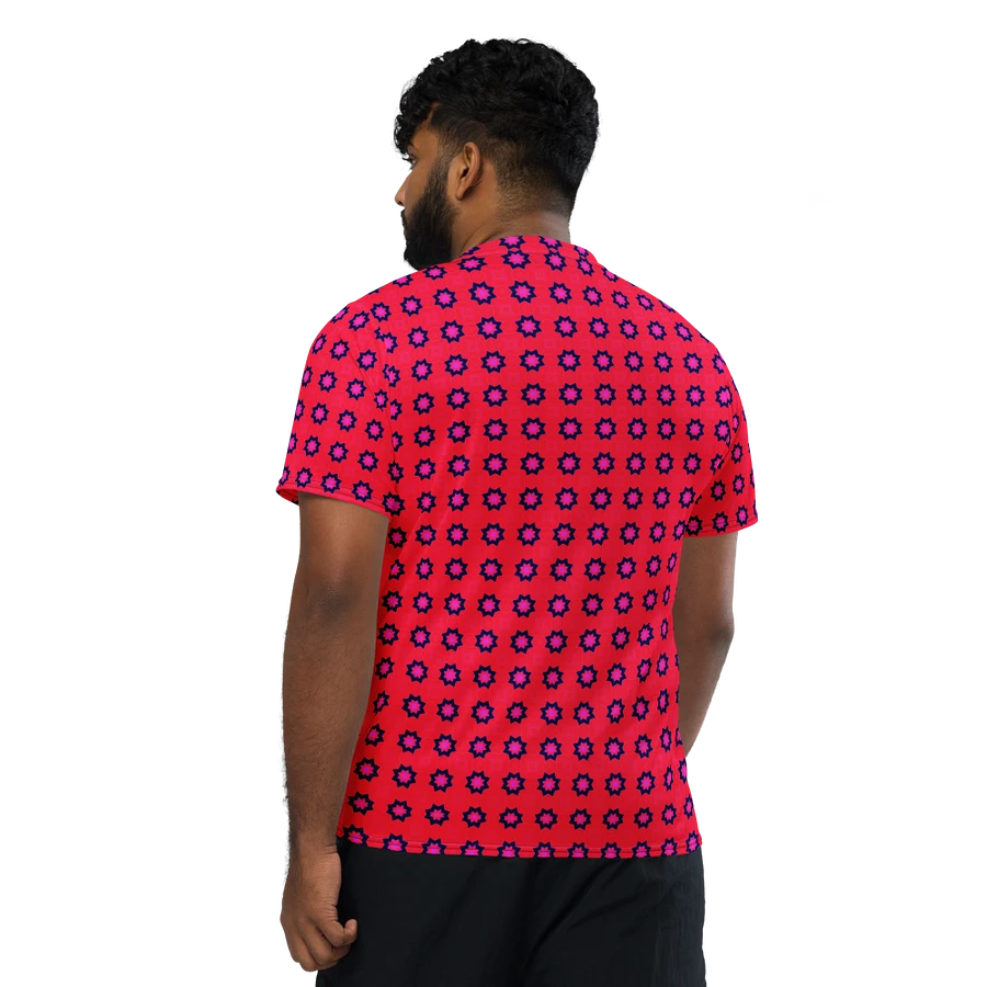 Abstract Red Unisex V Neck Sports Jersey product image (7)