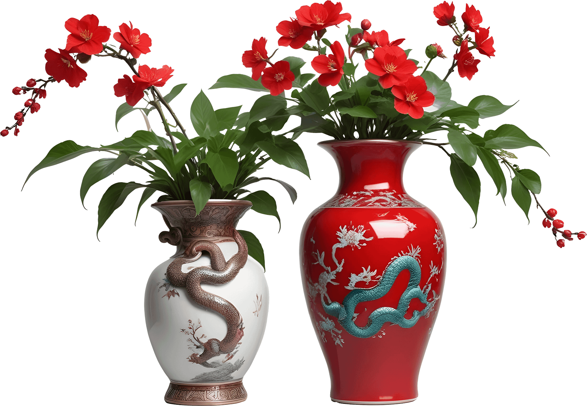 Chinese Art – Snake-Inspired Vase PNG product image (1)
