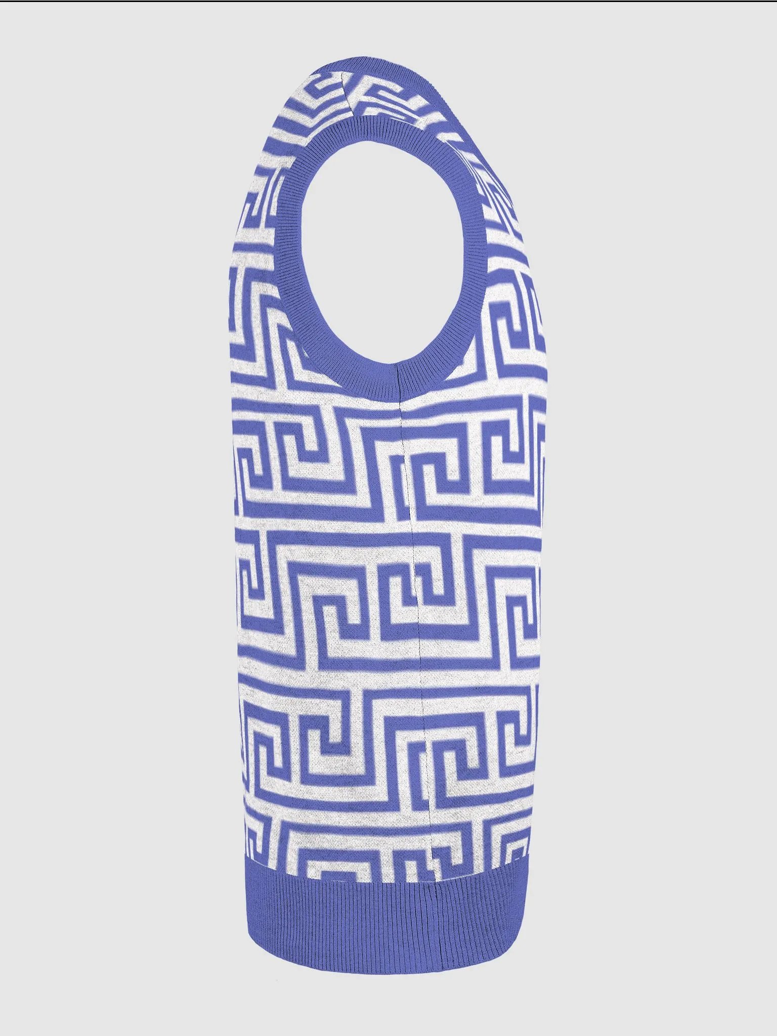 Blue Greek Key Knitted Relaxed Vest product image (5)