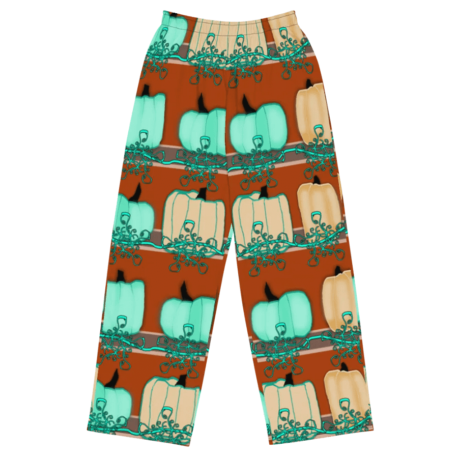 Blue Green pumpkins Wideleg Pants product image (2)