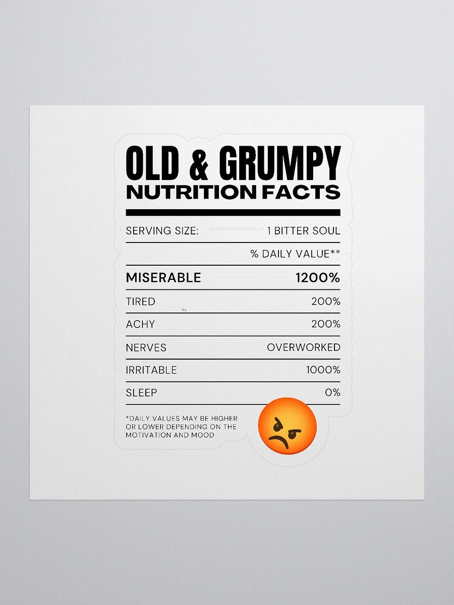 OLD & GRUMPY STICKER product image (1)
